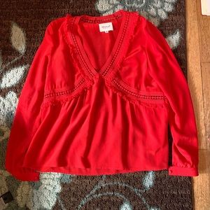 Bright red sezane blouse